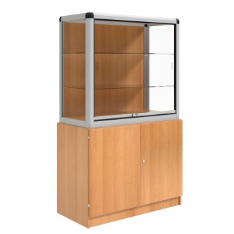 Vitrine, mit Unterschrank, 180 cm hoch, 100x50 cm (B/T), Holzrückwand, Vitrine, mit Unterschrank, 180 cm hoch, 100x50 cm (B/T), Holzrückwand,